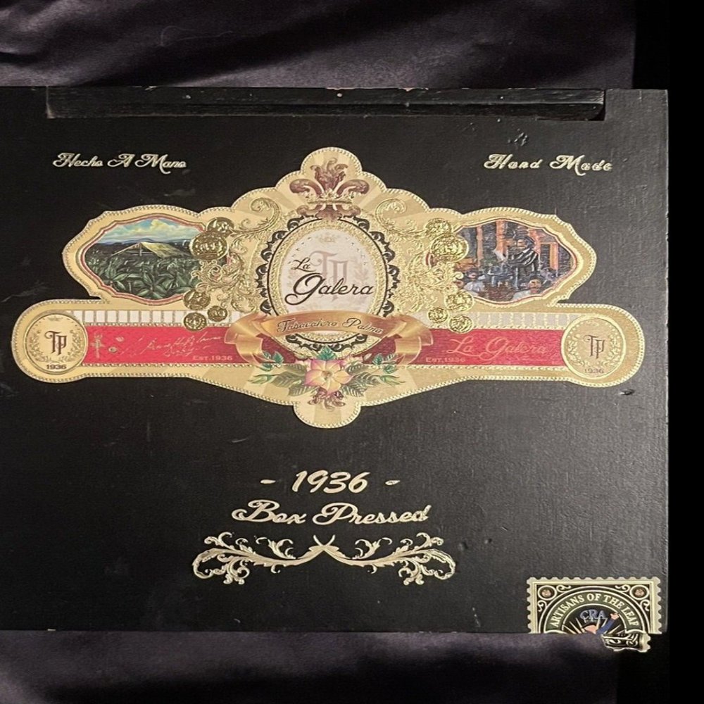 BLACK LA GALERA 1936 BOX PRESS EL LECTOR - TORO 6 x 54 BOX OF 21 EMPTY CIGAR BOX